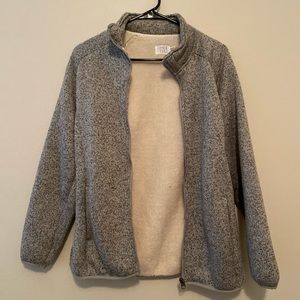 Grey zip-up jacket
